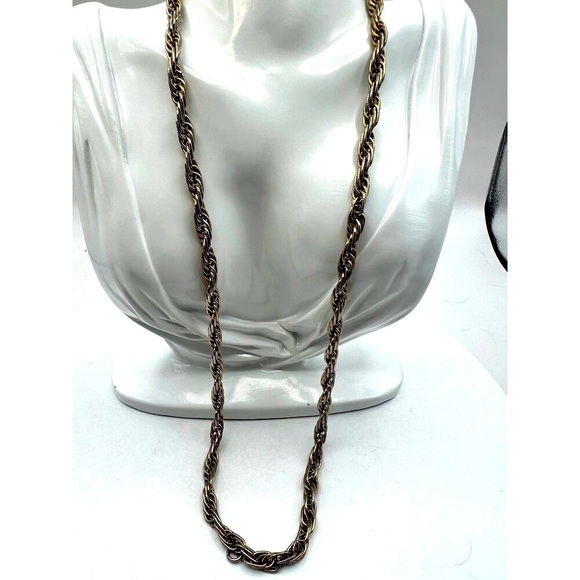 Vintage Whiting Davis M47Gold & Silver Tone Twisted Rope Chain - Picture 1 of 9